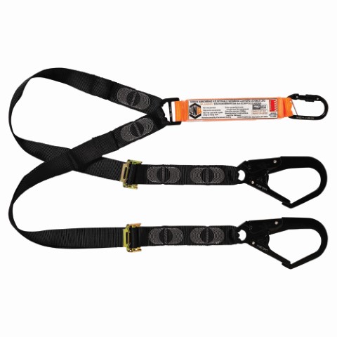 LINQ WEBBING LANYARD ADJUST DBL LEG 1X SG KARABINER 2 X D.A SCAFF HOOK